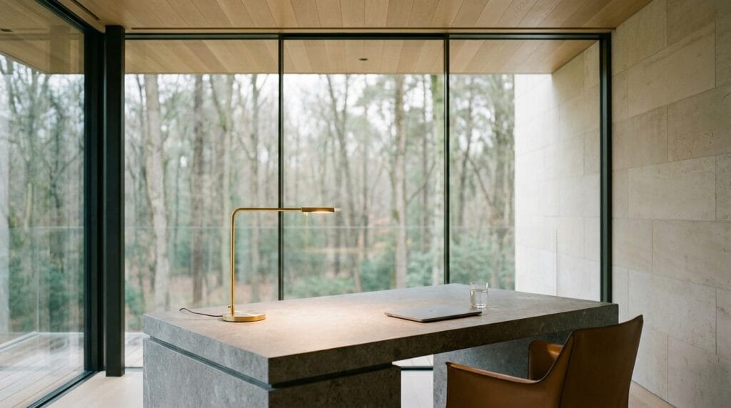 Luxury home office designed with Neuro-Architecture for Executives principles