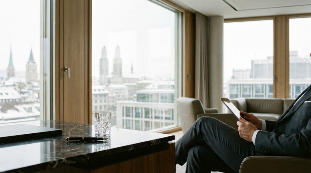 Executive lounge for Wealth Management Psychology and high-end investment