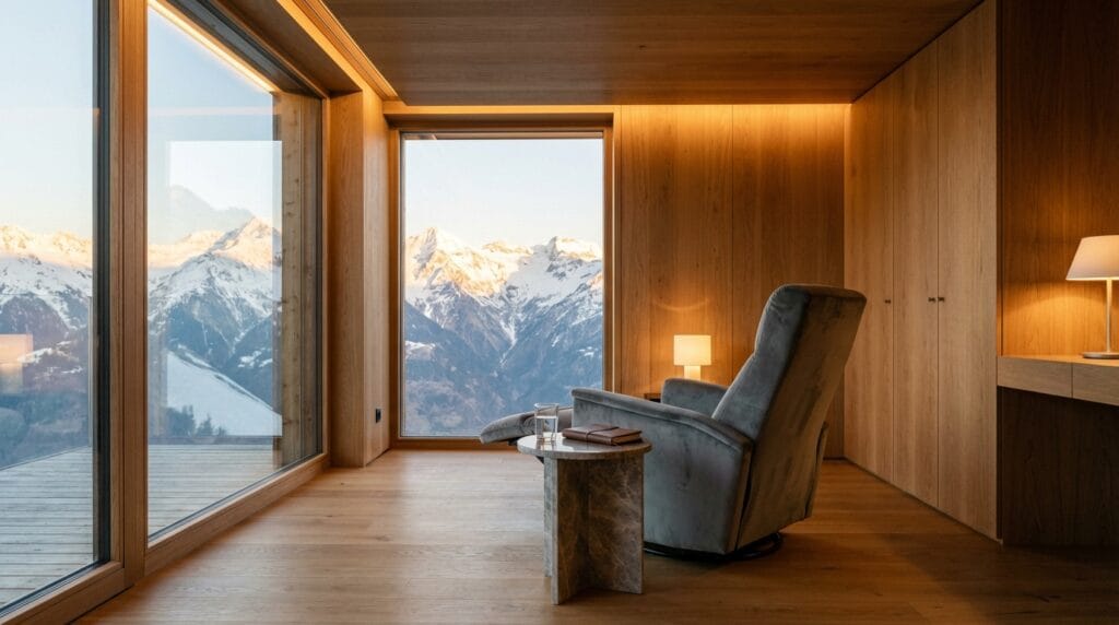 Luxury therapy suite for executive mental wellness.